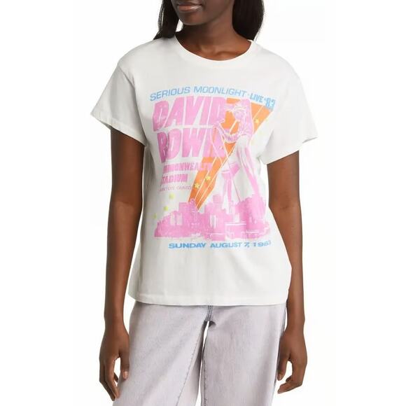 Daydreamer David Bowie Tour Cotton Graphic Tee White Size Medium - Picture 5 of 5